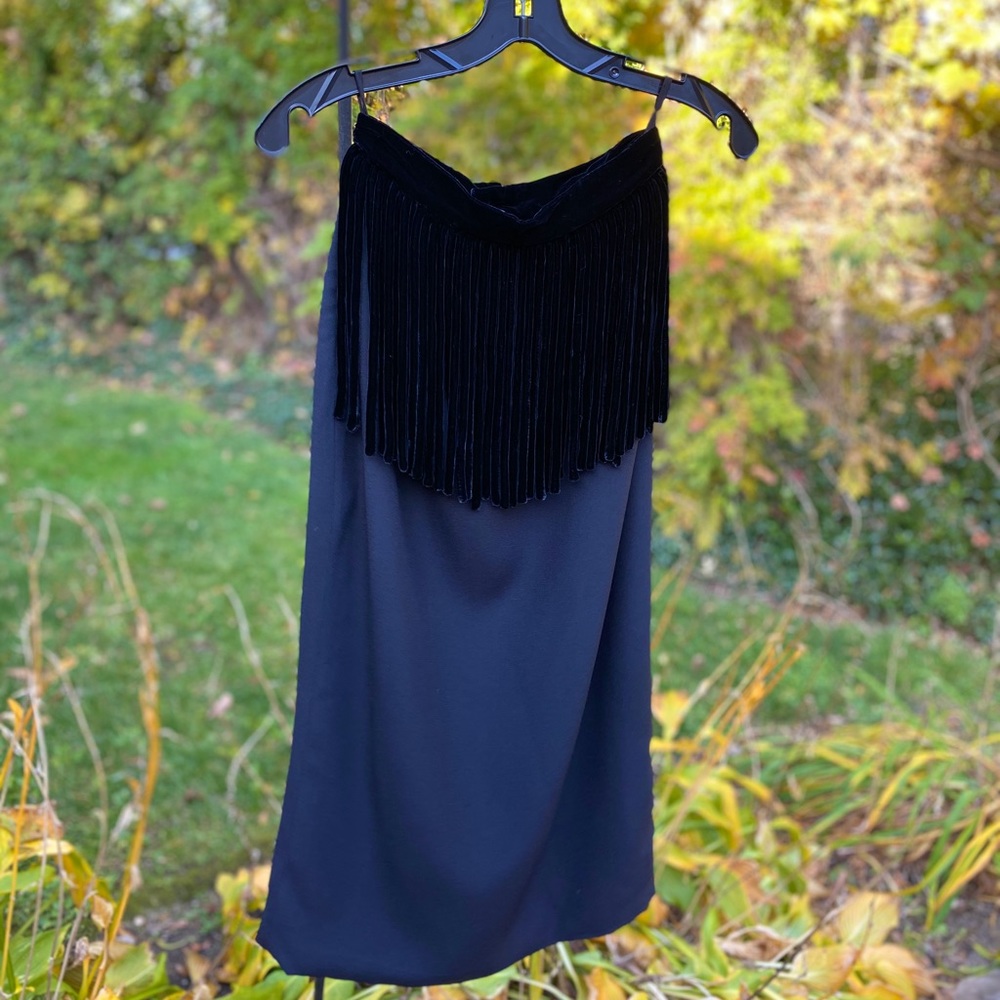 Valentino Velvet Fringe Skirt